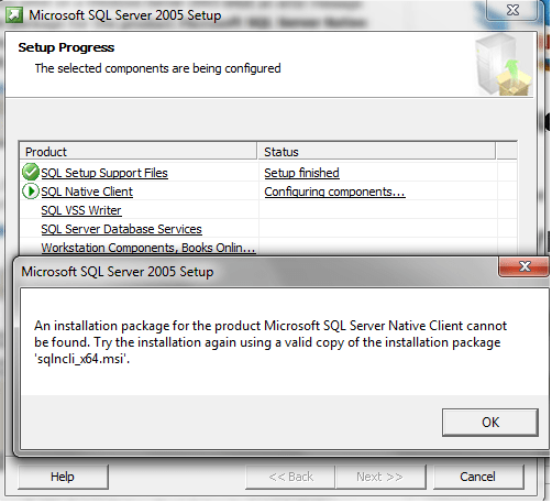 Microsoft Sql Server Native Client Installation Failed